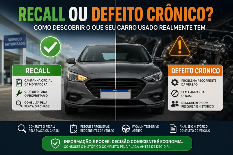 Recall ou Defeito Crônico? Como Descobrir o Que Seu Carro Usado Realmente Tem